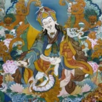 Exquisite Thangka painting of a traditional Tibetan Buddhist deity, with vibrant colors and intricate details showcasing the depth of Buddhist culture.